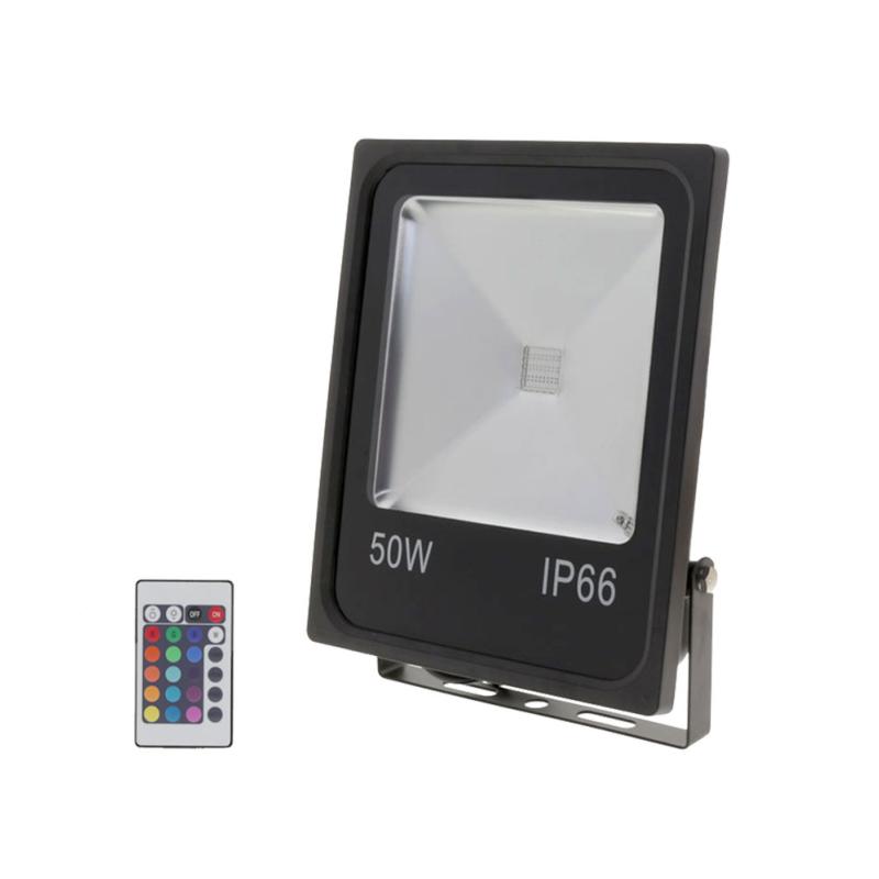 RGB 50W LED -projector IP66 Black Flat