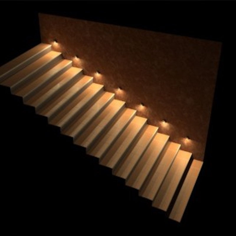 Balise LED Saillie Ronde 2W 220V 55° Noir IP65 pour Escalier