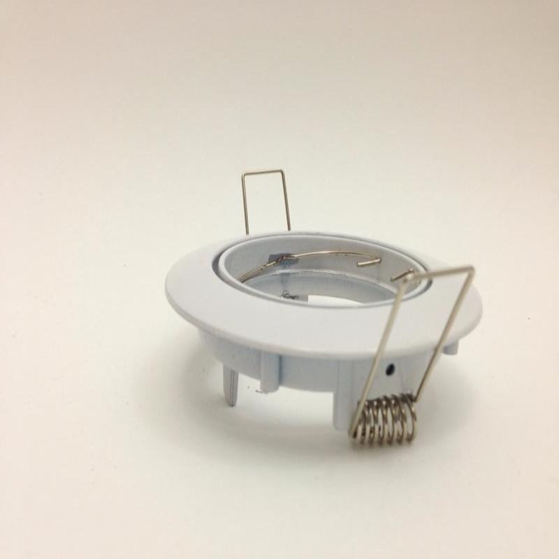 Support Spot Encastrable GU10 LED Orientable Rond Blanc