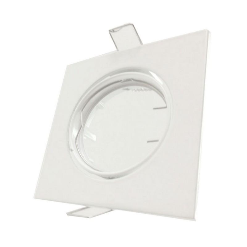 Support Spot Carré Orientable Blanc - Pack de 10