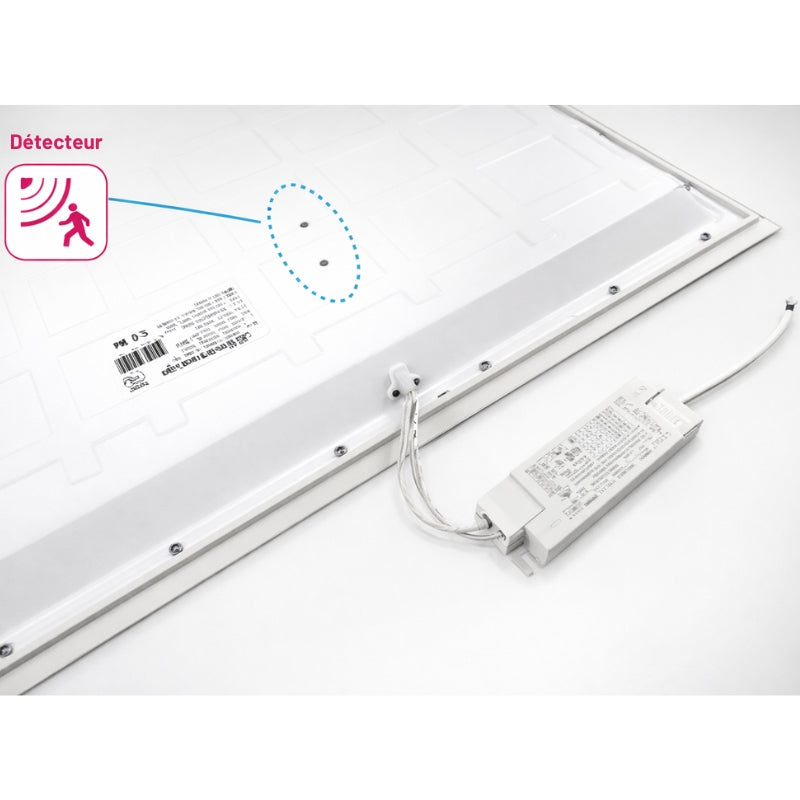 Pack de 2 - Panneau LED 28W 60x60 BLANC dimmable 150lm/W avec détecteur de mouvement