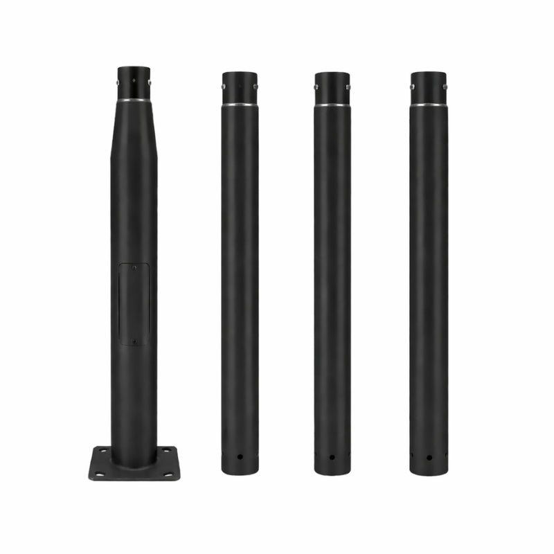 Mât d’Éclairage Public Droit 4m Ø60mm Noir