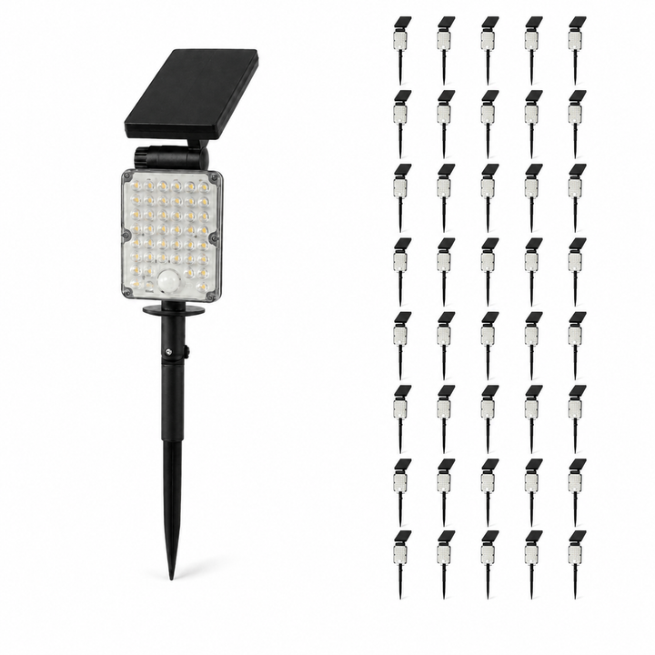 Packung mit 40 - Solar-LED-Außenstrahler CCT Erdspieß IP65 8W 1150lm 144lm/W mit Sensor