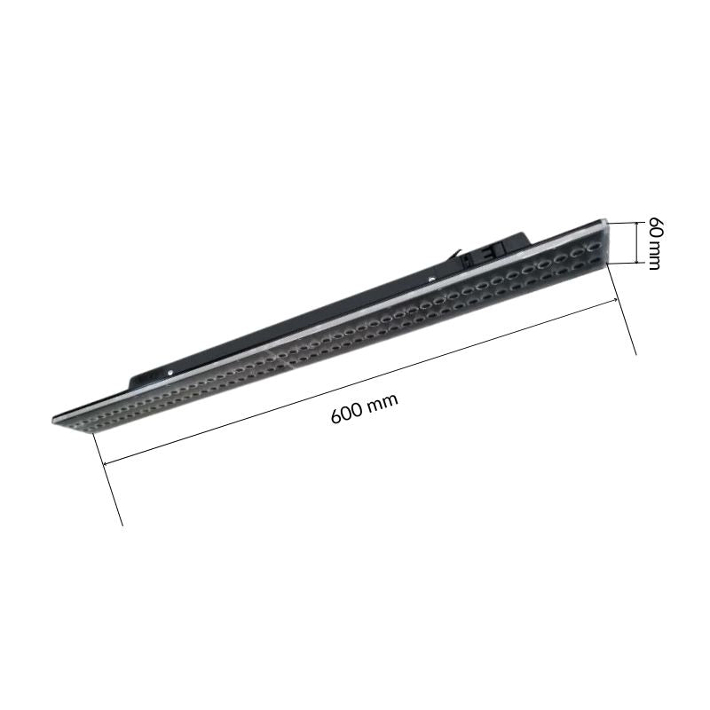 Linéaire LED sur rail monophasé 60cm 14/16/18/20W ajustable noir