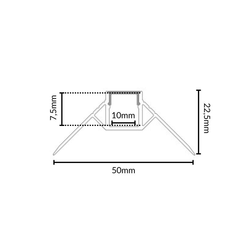 Profilé Aluminium Encastré Angulaire 2m pour Ruban LED Couvercle Blanc Opaque