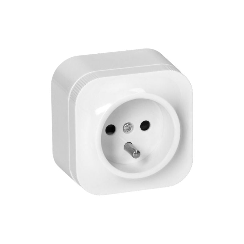 Prise avec Terre Saillie - Blanc