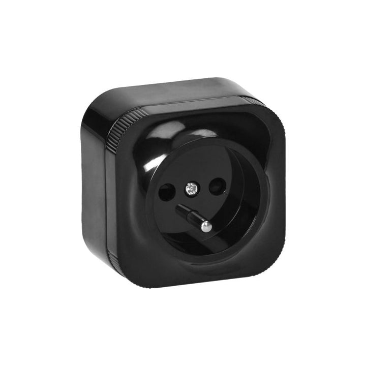 Prise avec Terre Saillie - Noir