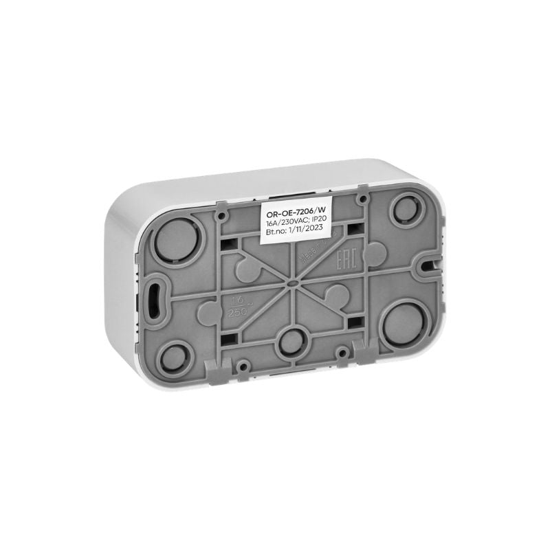 Prise Double avec Terre Saillie - Blanc