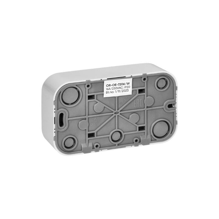 Prise Double avec Terre Saillie - Blanc