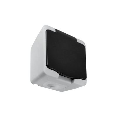 Prise Étanche + Clapet Noir IP54 2P+T Saillie