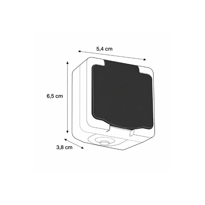 Prise Étanche + Clapet Noir IP54 2P+T Saillie