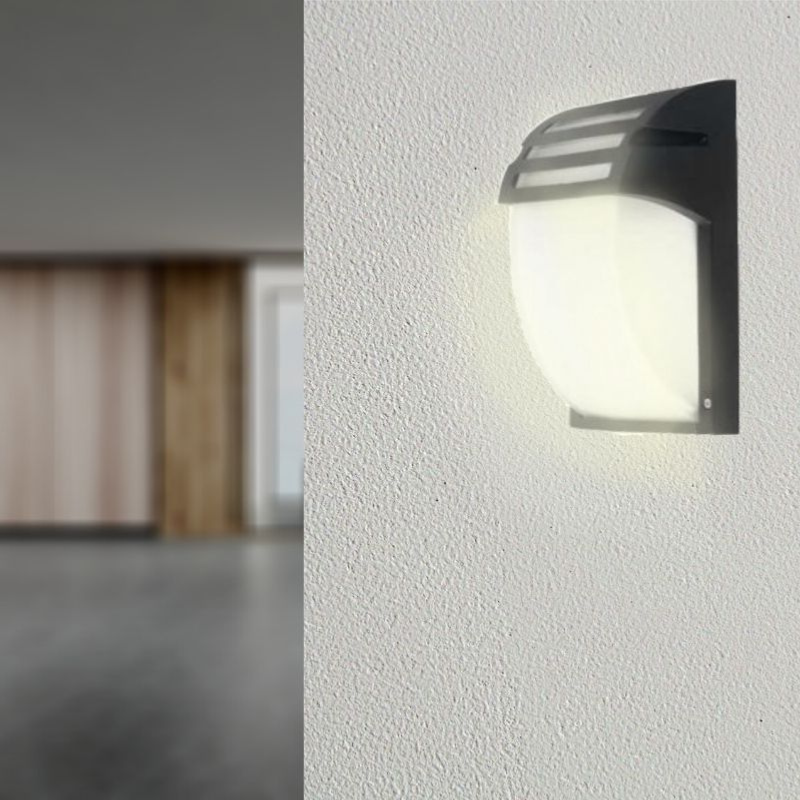 Black wall light LED IP44 for E27 bulb