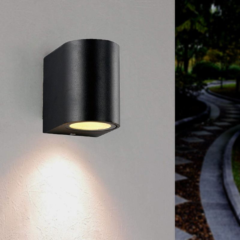 Applique Murale LED Noir IP44 pour Ampoule GU10