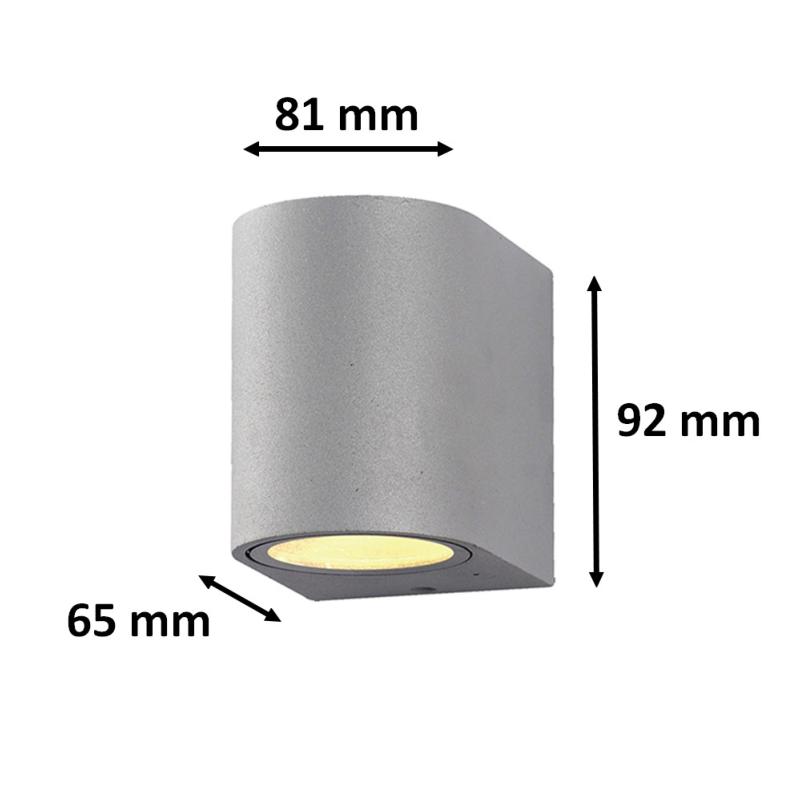 Applique Murale LED Gris IP44 pour Ampoule GU10