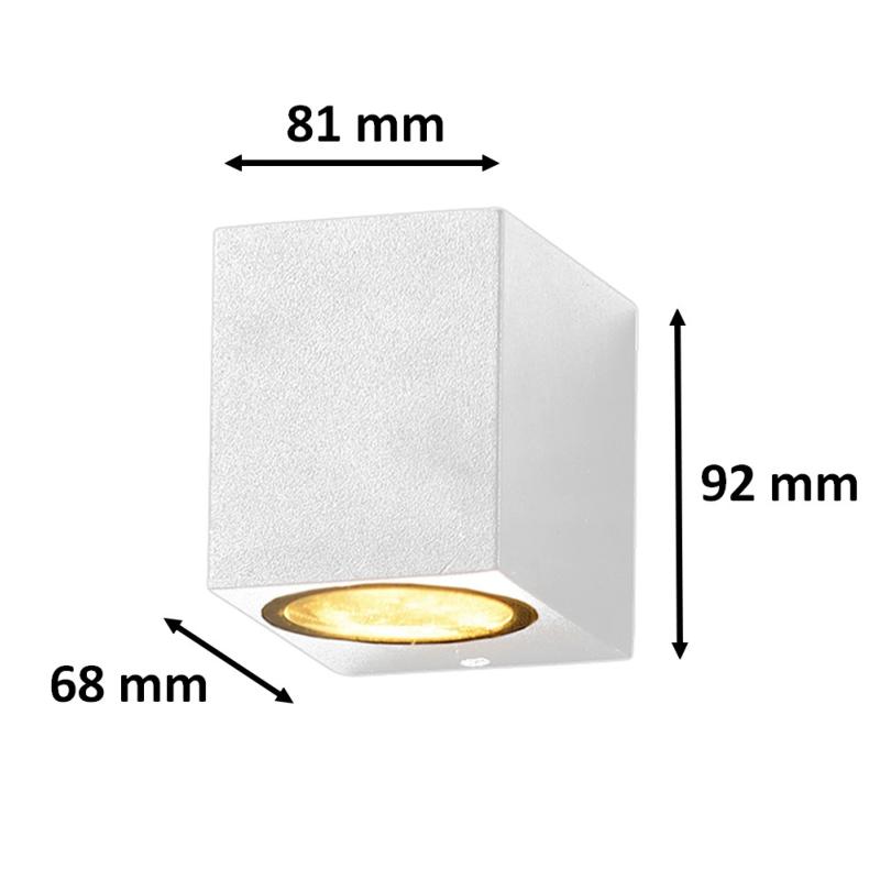 Applique Murale LED IP44 Rectangle Blanc pour Ampoules GU10