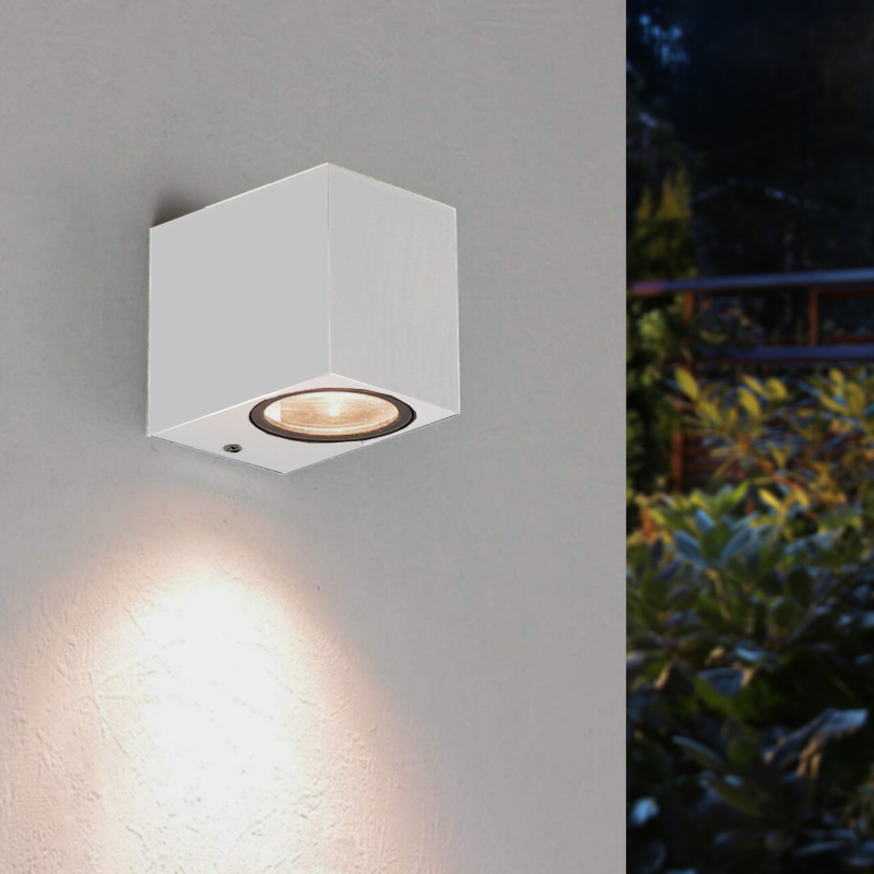 Applique Murale LED IP44 Rectangle Blanc pour Ampoules GU10