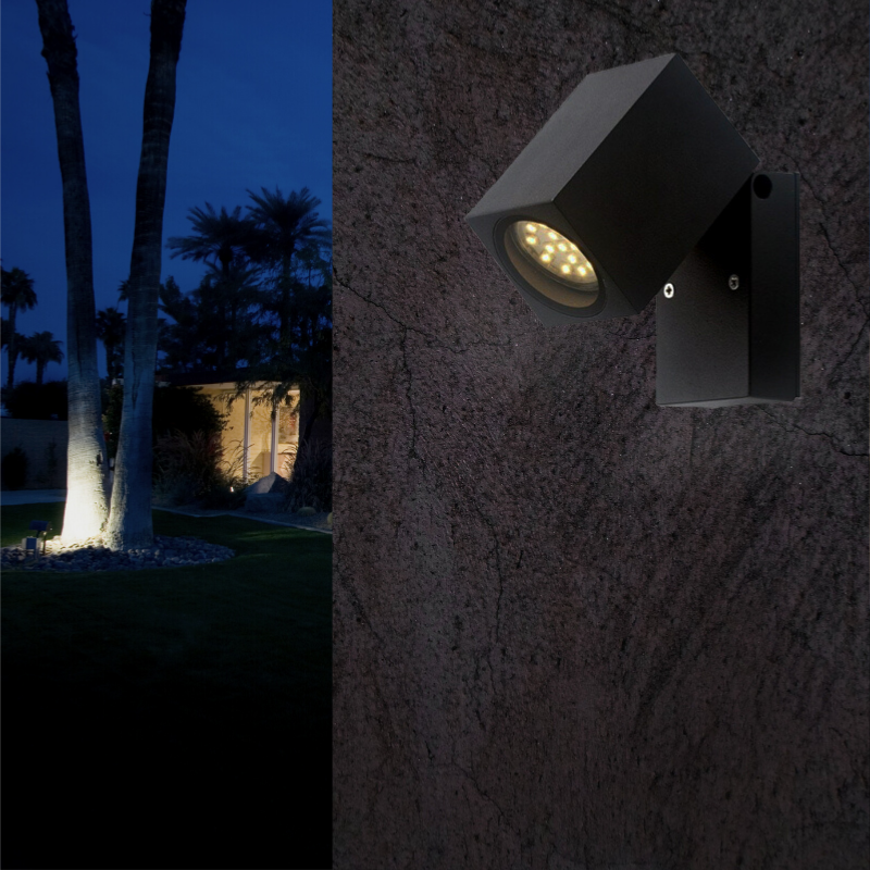 Applique Murale LED Noir IP44 Orientable pour Ampoule GU10