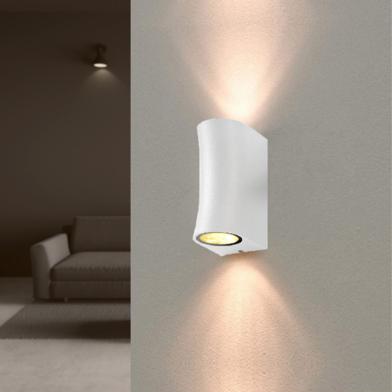 Applique Murale LED Blanc IP44 pour 2 Ampoules GU10
