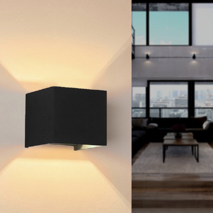 Applique Murale Design LED 6W IP54 Carré Noir