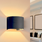 LED-Wandleuchte 6 W IP54 Abgerundete Form Schwarz