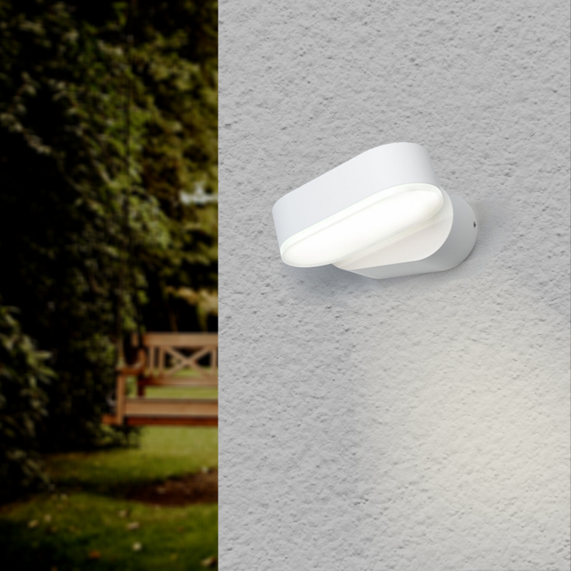 Applique Murale LED 6W IP54 Orientable Ovale Blanc