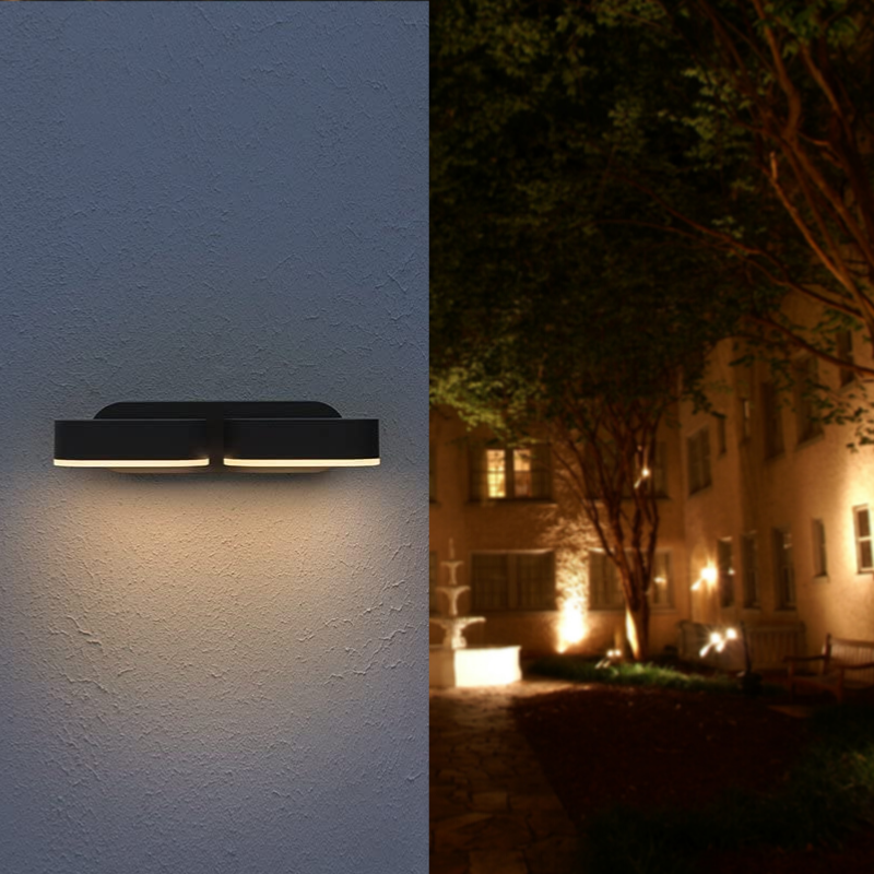 Applique Murale LED 2x6W IP54 Orientable Noir