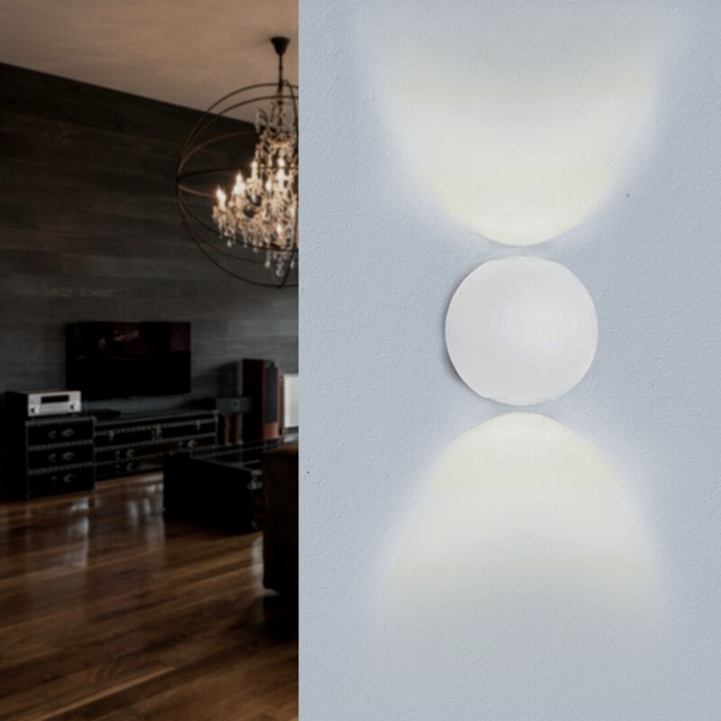 Applique Murale Design LED Double Faisceau IP54 6W Blanc