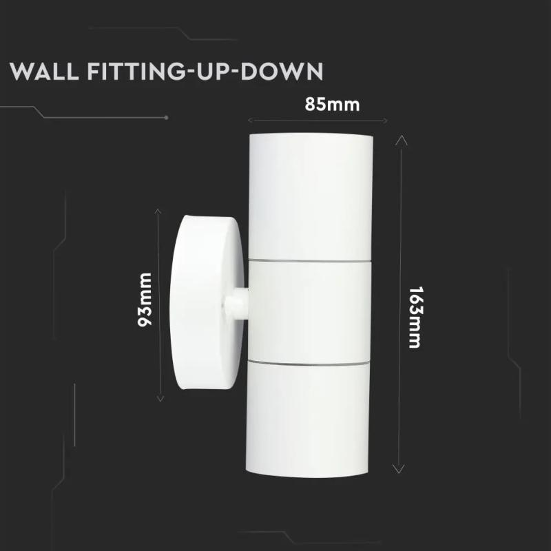 Applique Murale LED Blanc IP44 Double Faisceau GU10