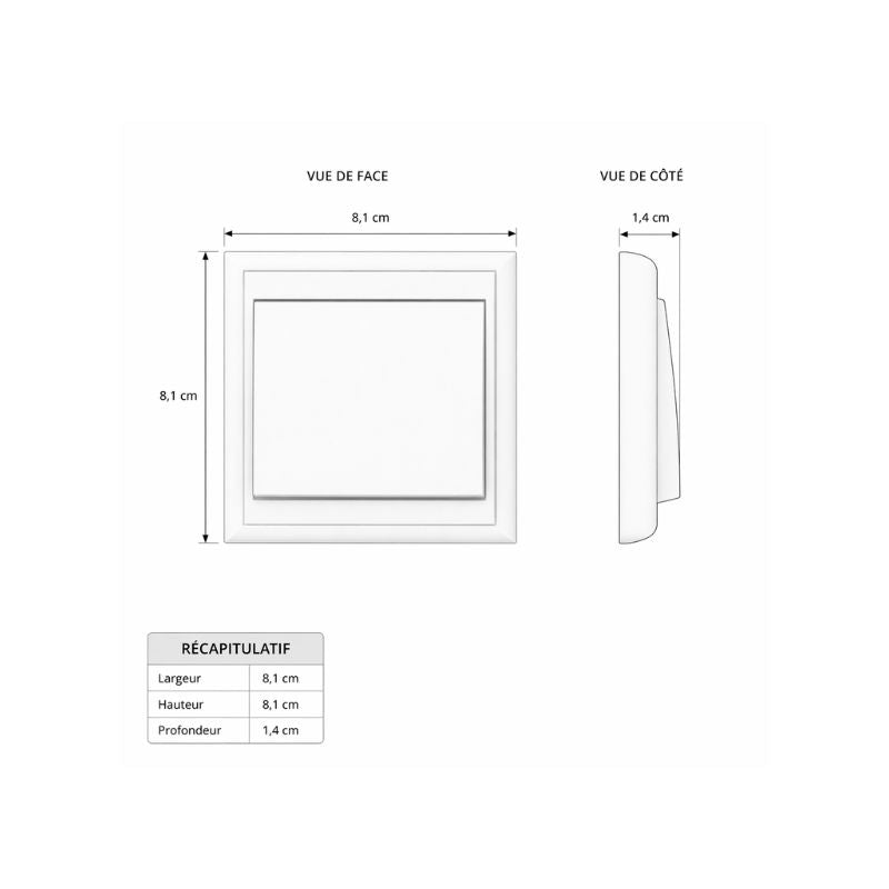 Interrupteur Mural Clasique Encastré 10A - Blanc