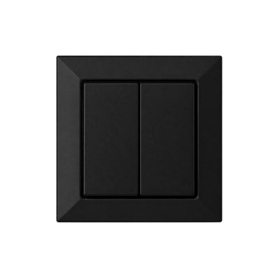 Interrupteur Mural Double Encastré 10A - Noir mat