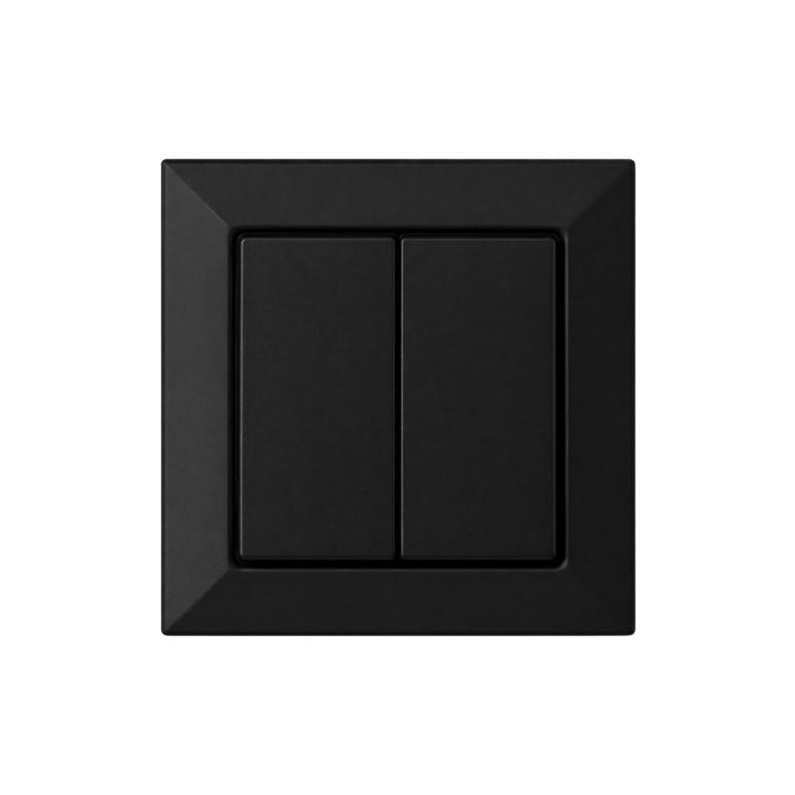 Interrupteur Mural Double Encastré 10A - Noir mat