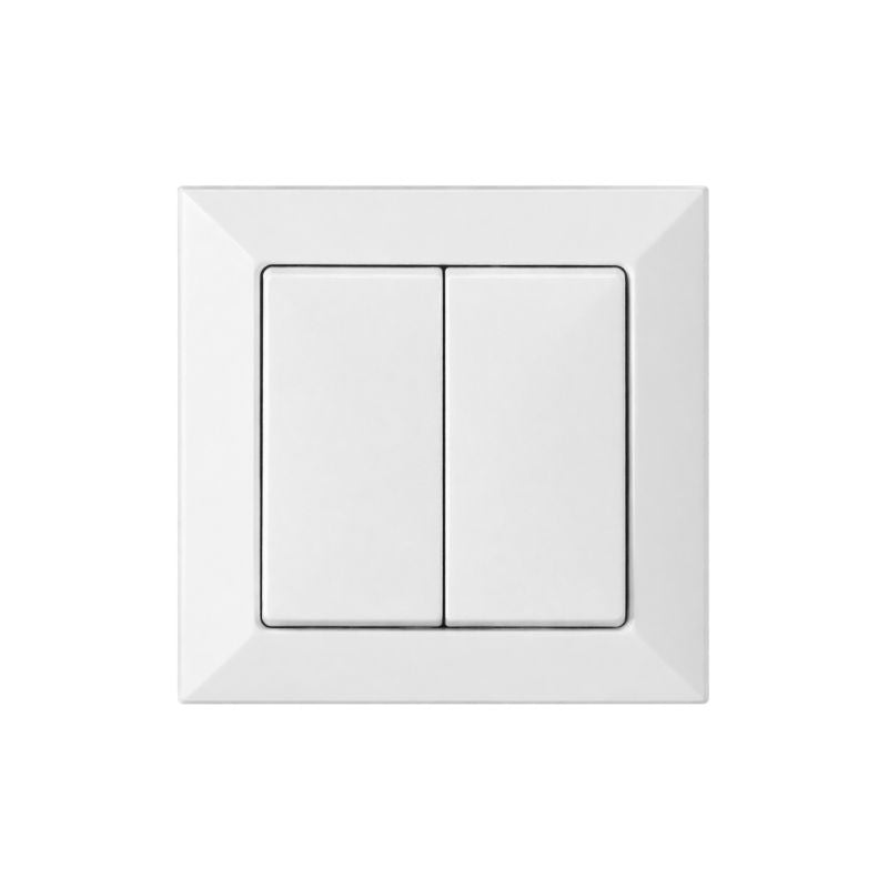 Interrupteur Mural Double Encastré 10A - Blanc mat
