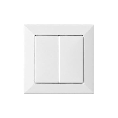 Interrupteur Mural Double Encastré 10A - Blanc mat