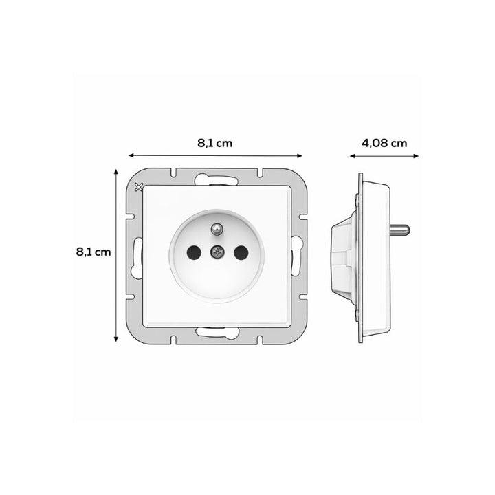 Prise Encastrée 2P+T 16A 250V avec Clapet - Blanc