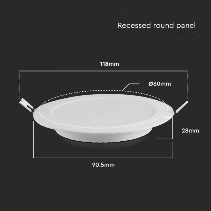 Round WHITE Recessed LED Spotlight 3W Integrated Transformer
