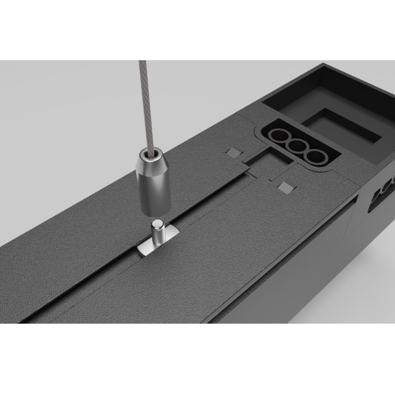 Suspension Linéaire 50W 120cm Noire CCT Interconnectable - 3000K/4000K/6000K