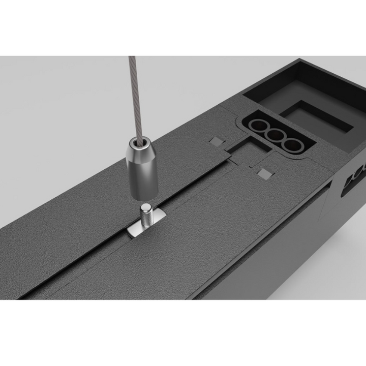 Suspension Linéaire 50W 120cm Noire CCT Interconnectable - 3000K/4000K/6000K