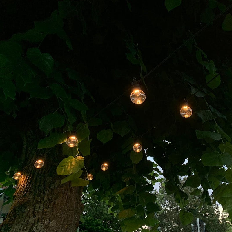 Guirlande Guinguette LED 13m 20pcs IP65 6W avec Câble Noir