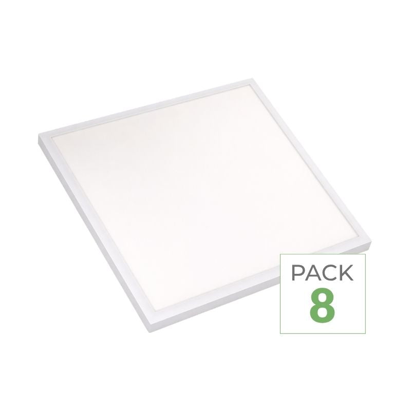 Pack of 8 - 28W 60x60 WHITE Dimmable LED Panel 150lm/W with Motion Sensor + Remote Control