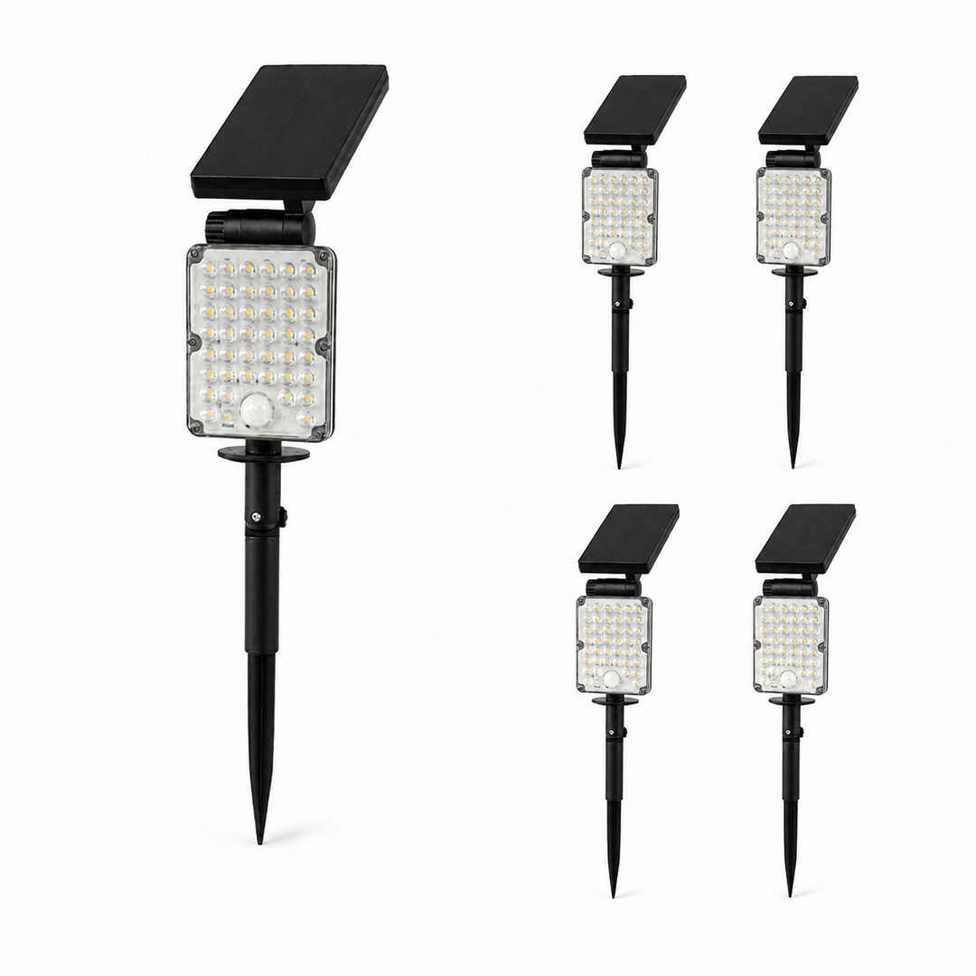 Set van 4 - Buiten LED Spot CCT Steekbaar IP65 Zonne-energie 8W 1150lm 144lm/W met Sensor