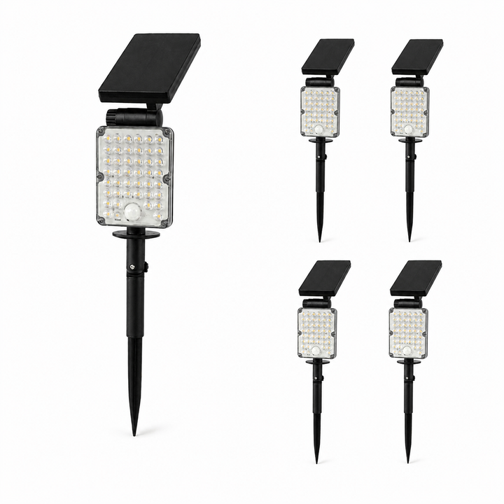 Set van 4 - Buiten LED Spot CCT Steekbaar IP65 Zonne-energie 8W 1150lm 144lm/W met Sensor