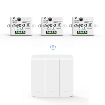 Interrupteur Mural sans Fil Bouton Triple avec 3 Récepteurs 220V 10A