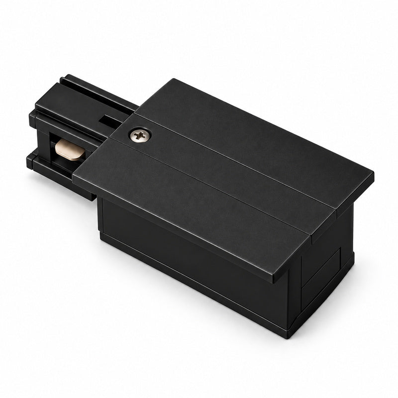 Connecteur d'Alimentation pour Rail Encastrable Monophasé Noir