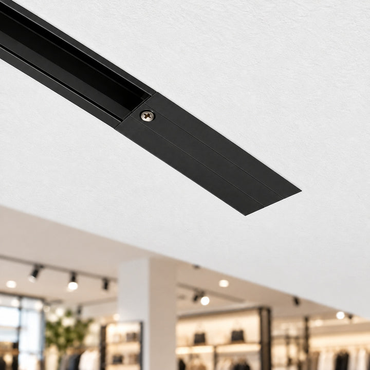 Connecteur d'Alimentation pour Rail Encastrable Monophasé Noir