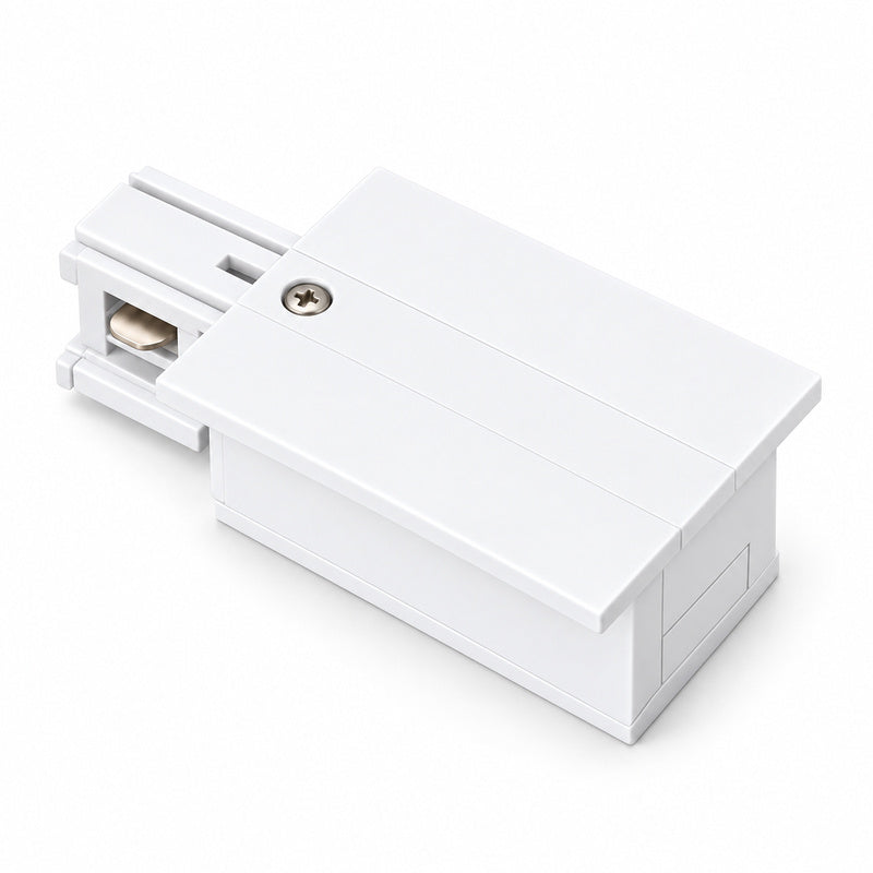 Connecteur d'Alimentation pour Rail Encastrable Monophasé Blanc