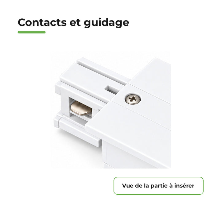 Connecteur d'Alimentation pour Rail Encastrable Monophasé Blanc