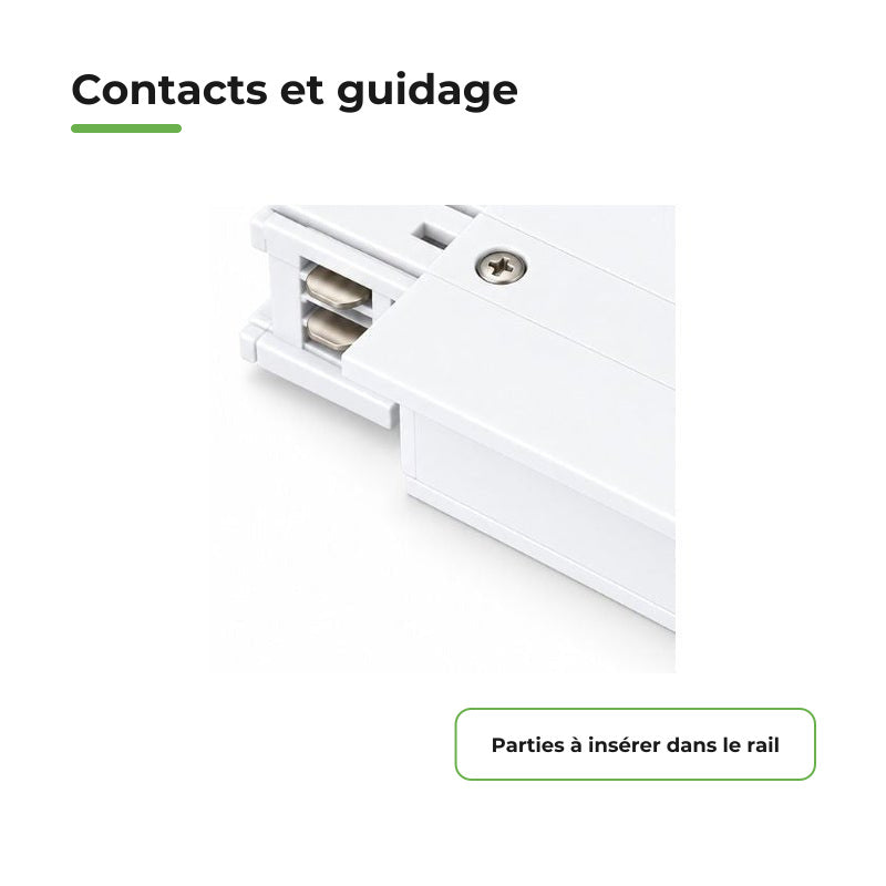 Connecteur d'Alimentation pour Rail Encastrable Triphasé Blanc