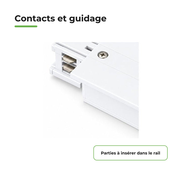 Connecteur d'Alimentation pour Rail Encastrable Triphasé Blanc