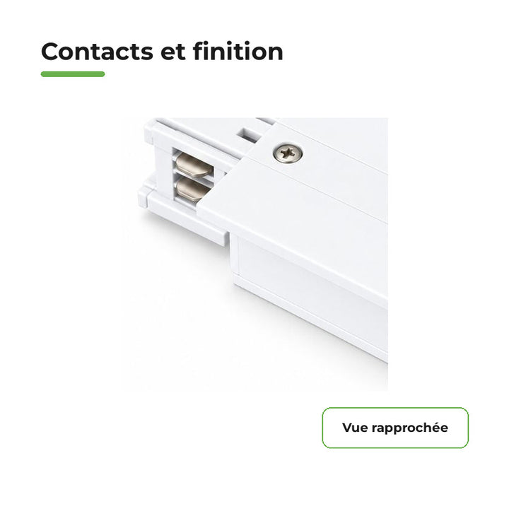 Connecteur d'Alimentation pour Rail Encastrable Triphasé Blanc