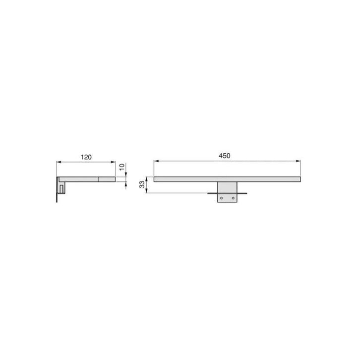 Badezimmerspiegel-Wandleuchte 450 mm, IP44-Prismendiffusor